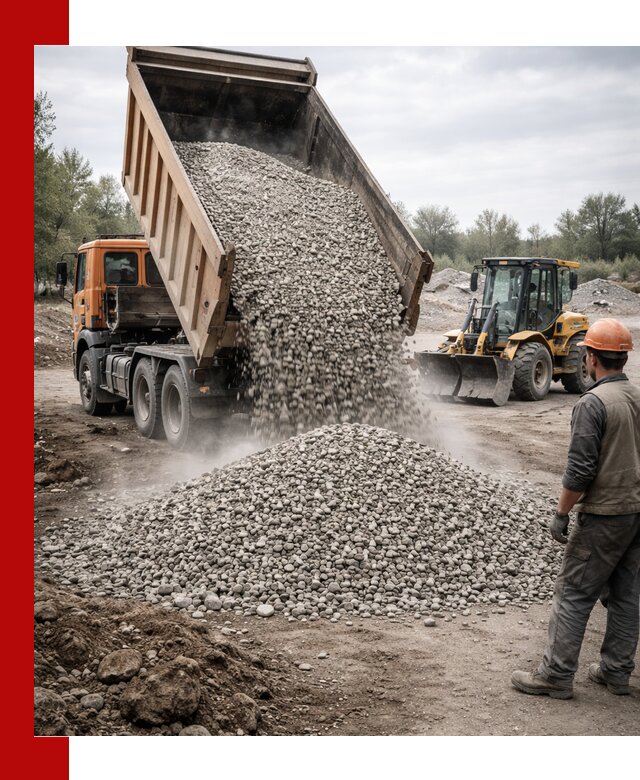 Доставка щебня в Сатке крупными и мелкими фракциями