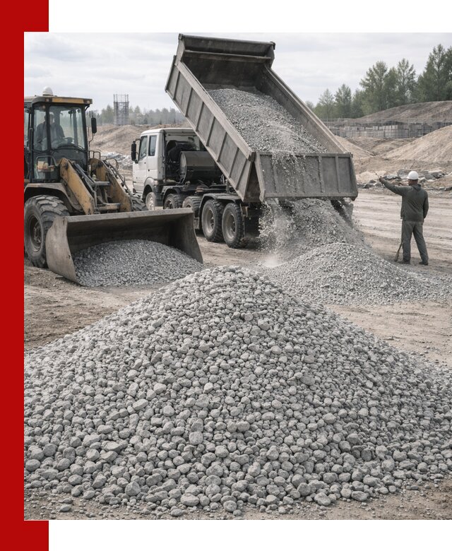 Доставка известнякового щебня фр. 5–20 в Сатке