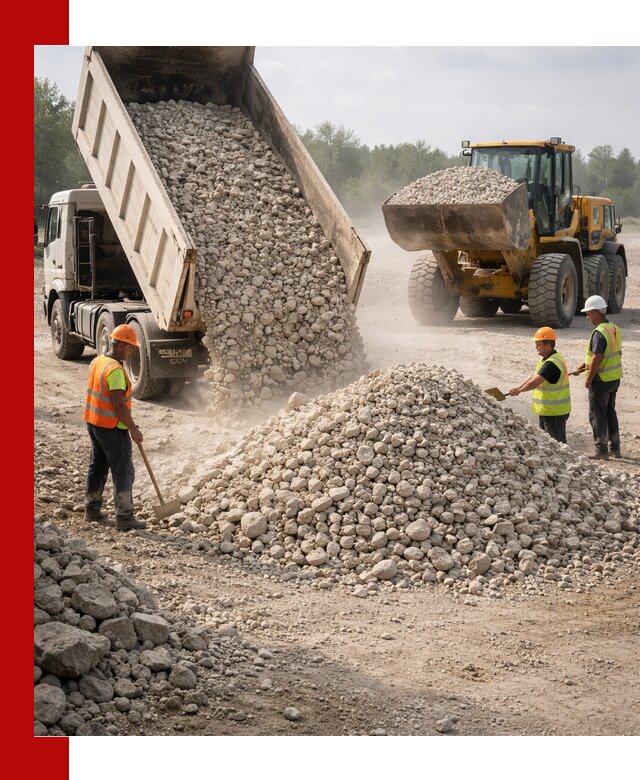 Доставка известнякового щебня фр. 40-70 в Сатке