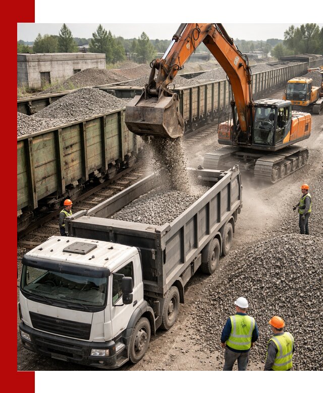 Железнодорожный щебень фракция 25–60 для поставок в Сатке