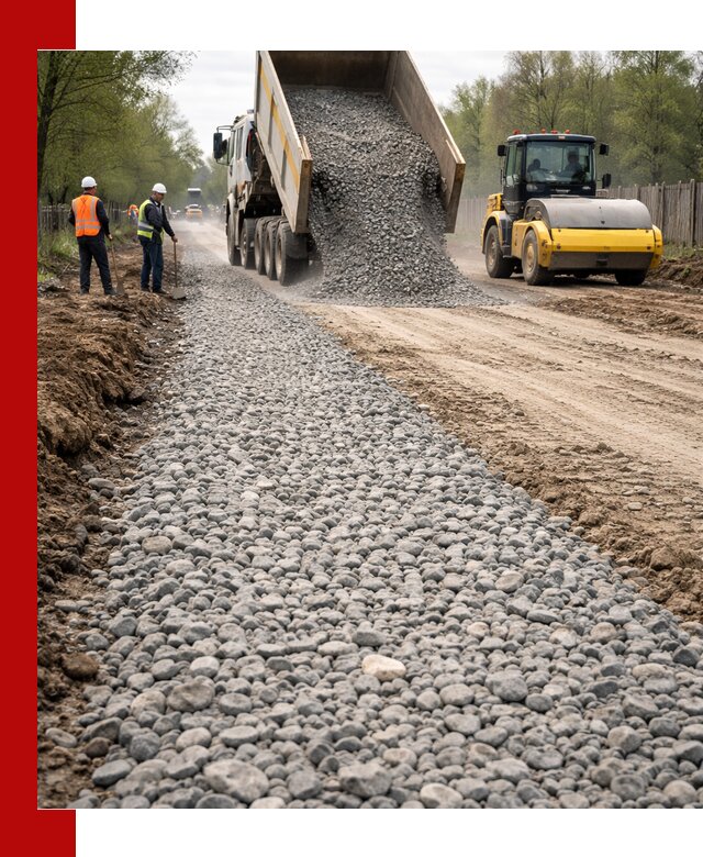 Доставка щебня для отсыпки дорог в Сатке высокого качества