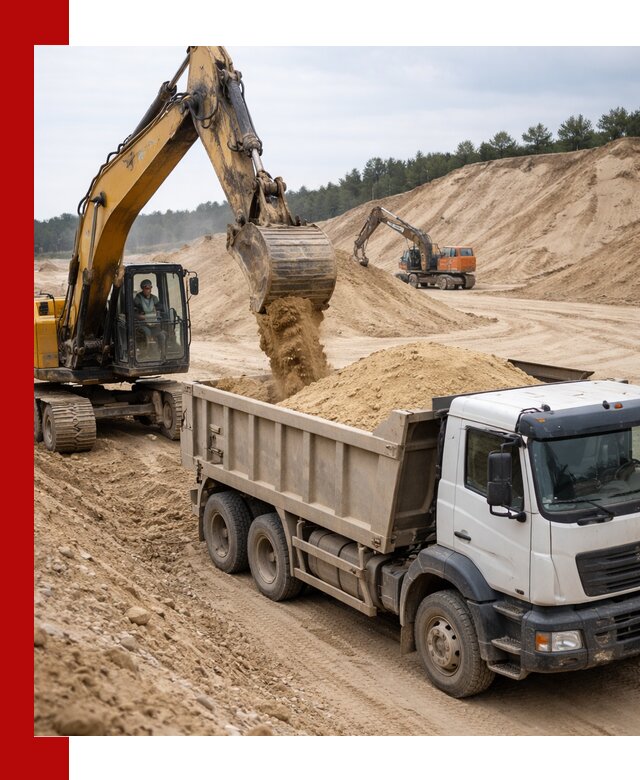 Доставка карьерного песка с самосвалами и разгрузкой в Сатке