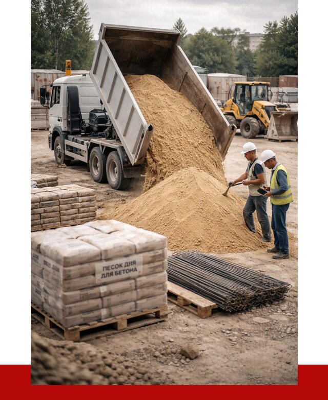 Песок для бетона в Сатке от 2586 р. с доставкой, ПРОНЕРУДСтк