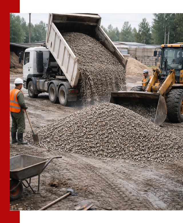 Мытый гравий с доставкой в Сатке от карьера до участка