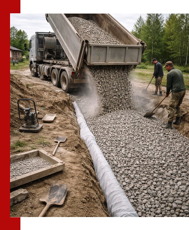 Гравий для дренажа с доставкой в Сатке качественный и недорогой