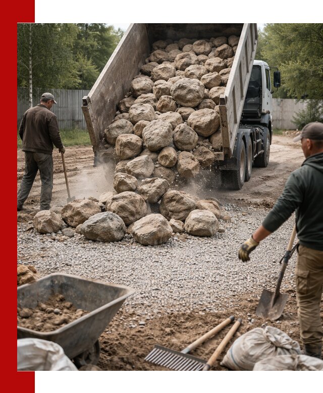Доставка и укладка булыжника в Сатке
