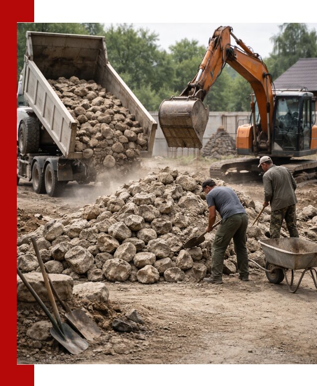 Доставка и разгрузка бутового камня в Сатке