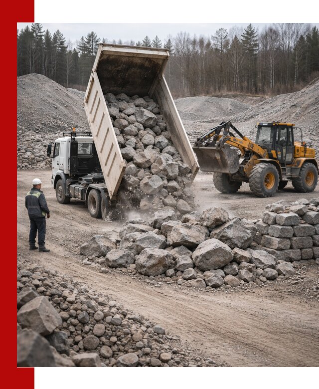 Доставка и продажа бутового гранитного камня в Сатке