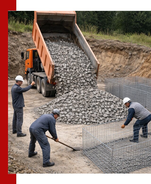 Камень для габионов с доставкой в Сатке быстро и надёжно
