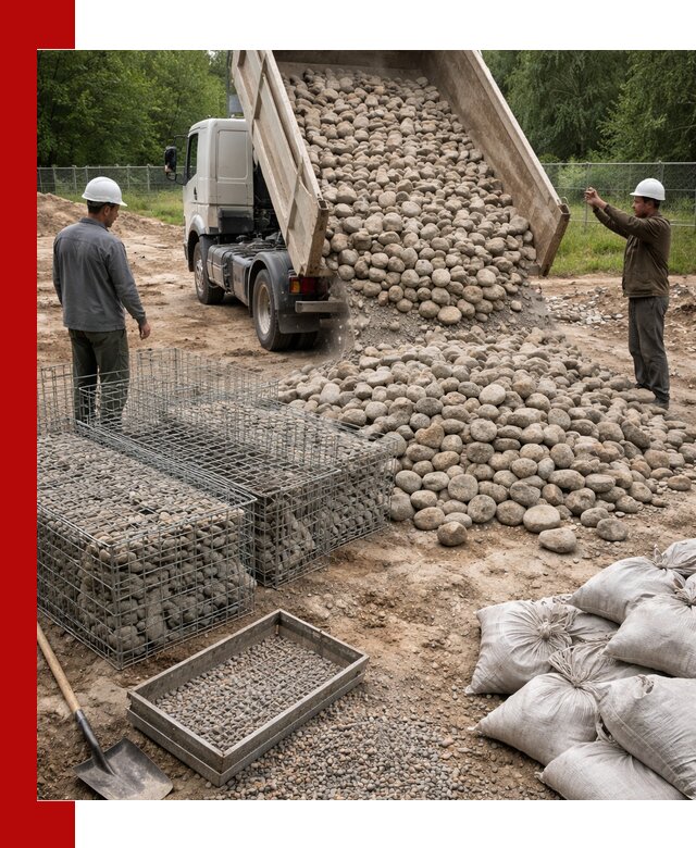 Камень для габионов фракция 70–151 в Сатке