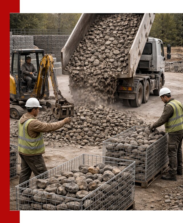 Камень для габионов фракция 100–201 в Сатке