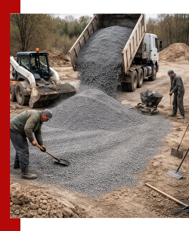 Отсев для подсыпки в Сатке — доставка и подсыпка на участок