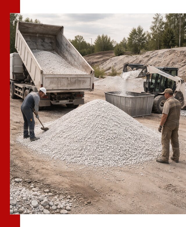 Доставка и продажа белой мраморной крошки в Сатке