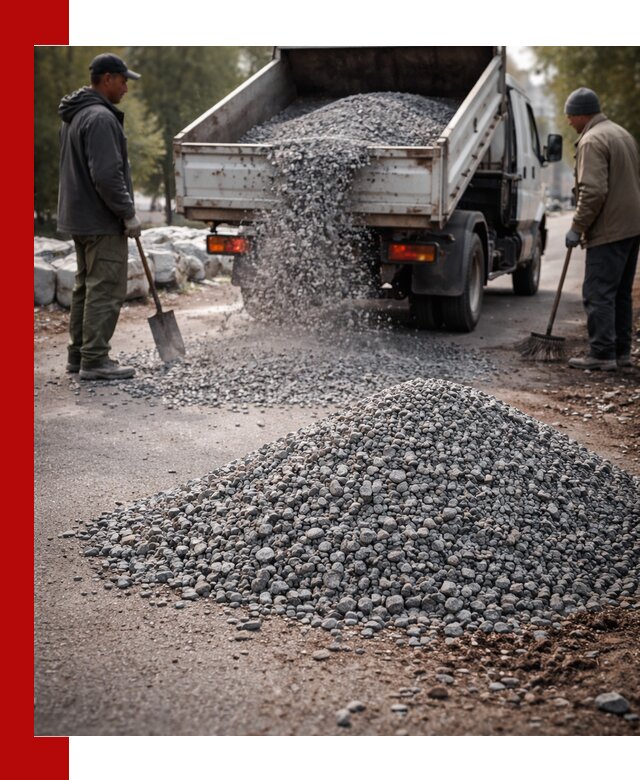 Гранитная крошка для посыпки дорог и тротуаров в Сатке