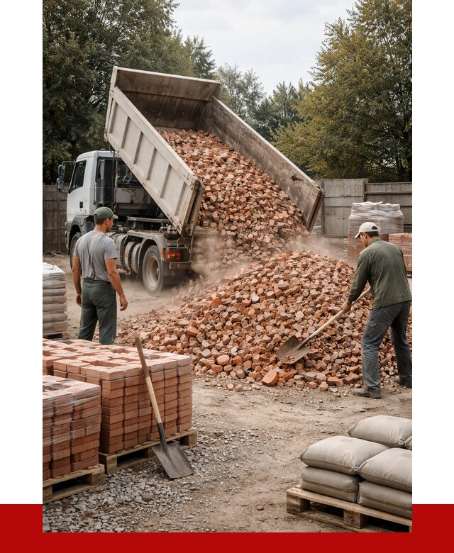 Бой кирпича в Сатке с доставкой от 4344 руб/куб | ПРОНЕРУДСтк