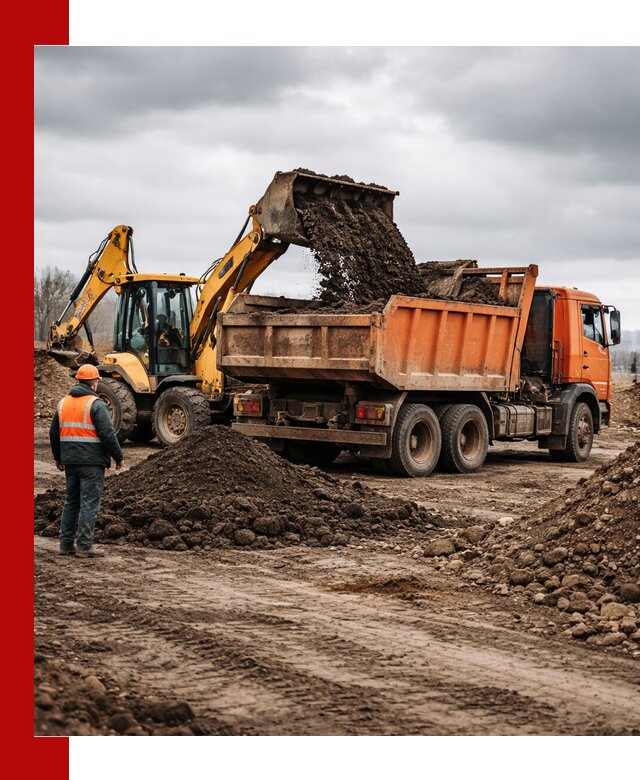 Вывоз грунта и строительного мусора в Сатке грузовыми самосвалами