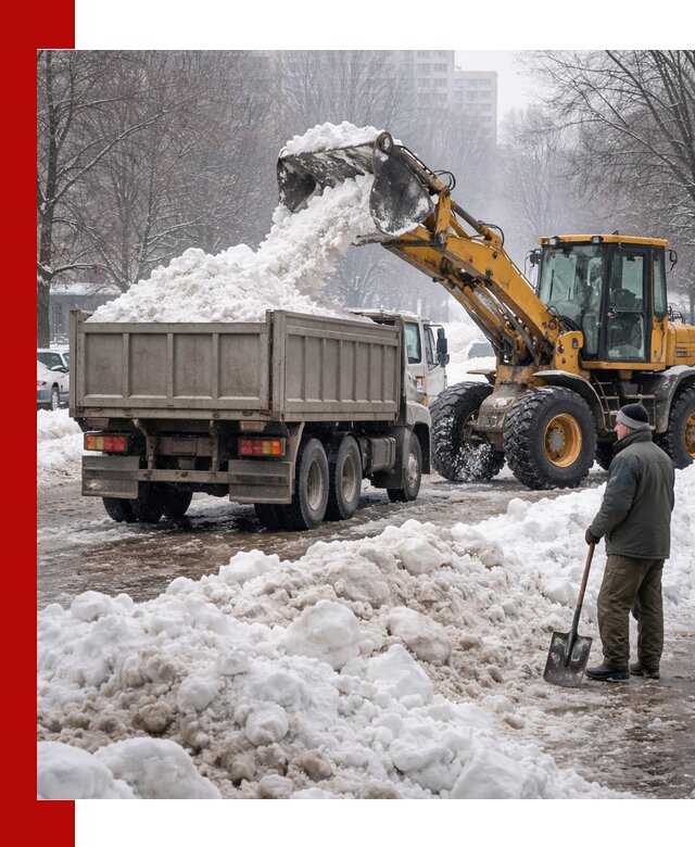 Вывоз снега грузовой техникой в Сатке оперативно и чисто